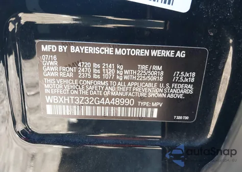 2016 BMW X1 xDrive28I z USA, uszkodzony, nr VIN WBXHT3Z32G4A48990